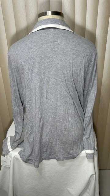 Alfani Long Sleeve Pajama Top 2X Button Down Sleep Lounge Shirt Gray Womens - Image 3 of 4