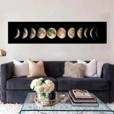 Moon Phases Canvas, Lunar Eclipse Canvas Art, Moon Phases Decor, Moon Canvas,