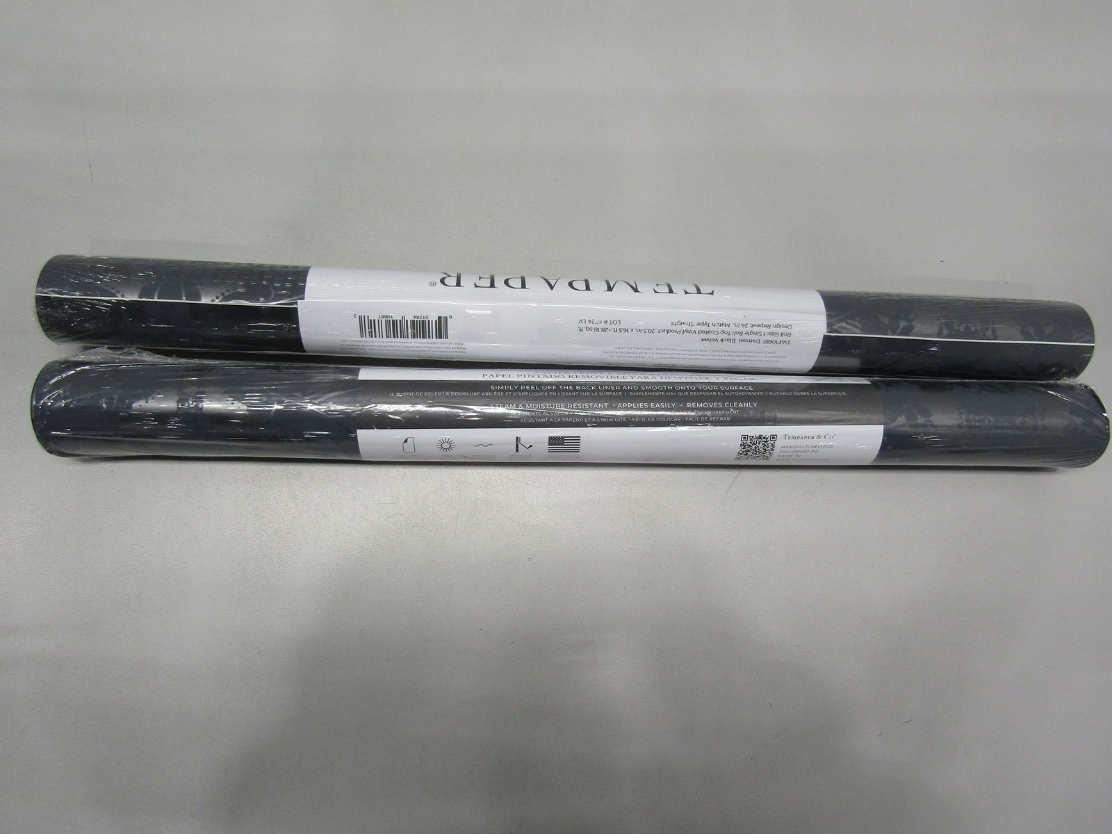 Tempaper & Co. Damsel Peel and Stick Wallpaper in Black Velvet Lot of 2 Rolls eBay