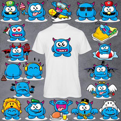 T-Shirt Little Monster Emoji Fun Kult Geschenk Party Karneval Shirt 20 Motive