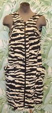 Michael Kors Zebra Print Black White Silk Sleeveless Top Dress Women's 12