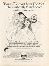 Ernani Metropolitan Opera on PBS Texaco ad 1983 Hirschfeld artwork