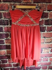 GB Coral Prom Formal Tube Embellished top Dress C95