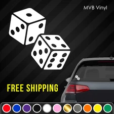 Dice Vinyl Decal Sticker | Casino Die Craps Poker Throwing Dice Snake Eyes Bike