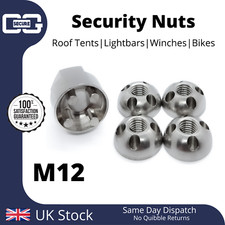 OML Anti-Theft Security Nuts | Tamperproof | Lock Nut Set - 4 Hole - M12