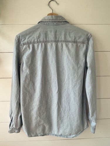 Cherokee Shirt Youth XL 16 Light Blue Denim Button Long Sleeve Casual - Picture 6 of 8