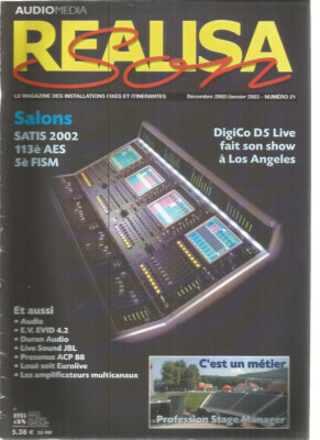 REALISA SON N°21 PROFESSION STAGE MANAGER / DIGICO D5 LIVE & LOS ANGELES