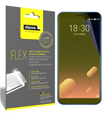 3x Schutzfolie für Meizu M6S Folie, 100% Displayabdeckung, dipos Flex