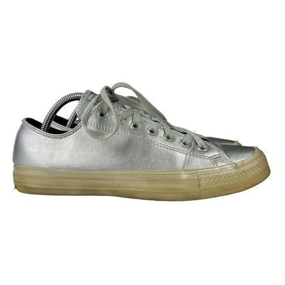 Sneakers Converse All Star Lo Ox argento metallizzato scarpe basse W10 5 M8 5