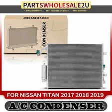 New AC Condenser w/ Receiver Drier w/ Bracket for Nissan Titan 2017 2018 2019