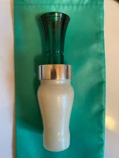 Brand New Mallard Duck Call, Double Reed Eco Insert, White Pearl