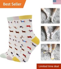 Women's Haute Dachshund Dog Socks Casual Crew Socks Animal Cute Socks Gifts f...