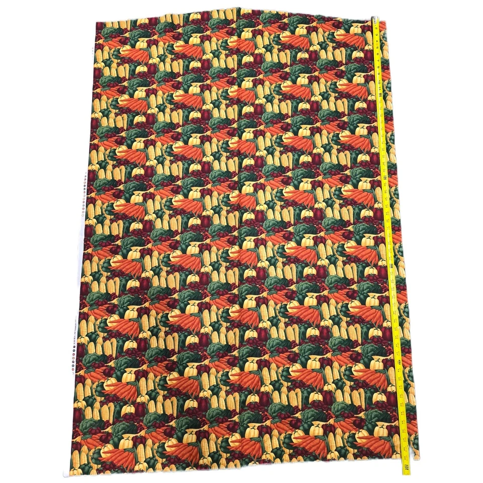 Debbie Mumm Veggie Harvest Print Cotton Fabric Fall SewingRemnant 58x44 in - Image 2 of 4
