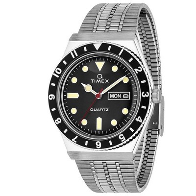 Unused TIMEX Q TIMEX TW2U61800 Black Stainless Quartz Men Watch in Box