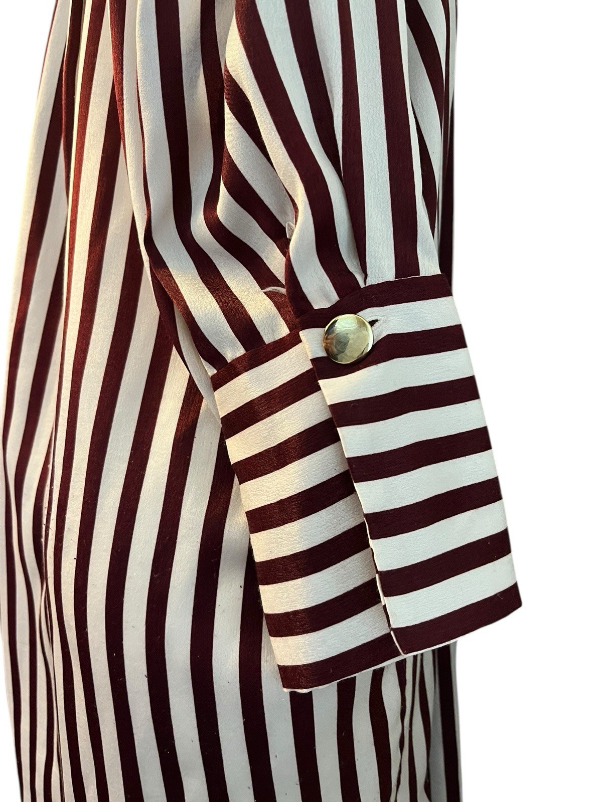 Zara Basic Collection Small Brown White Striped T… - image 5