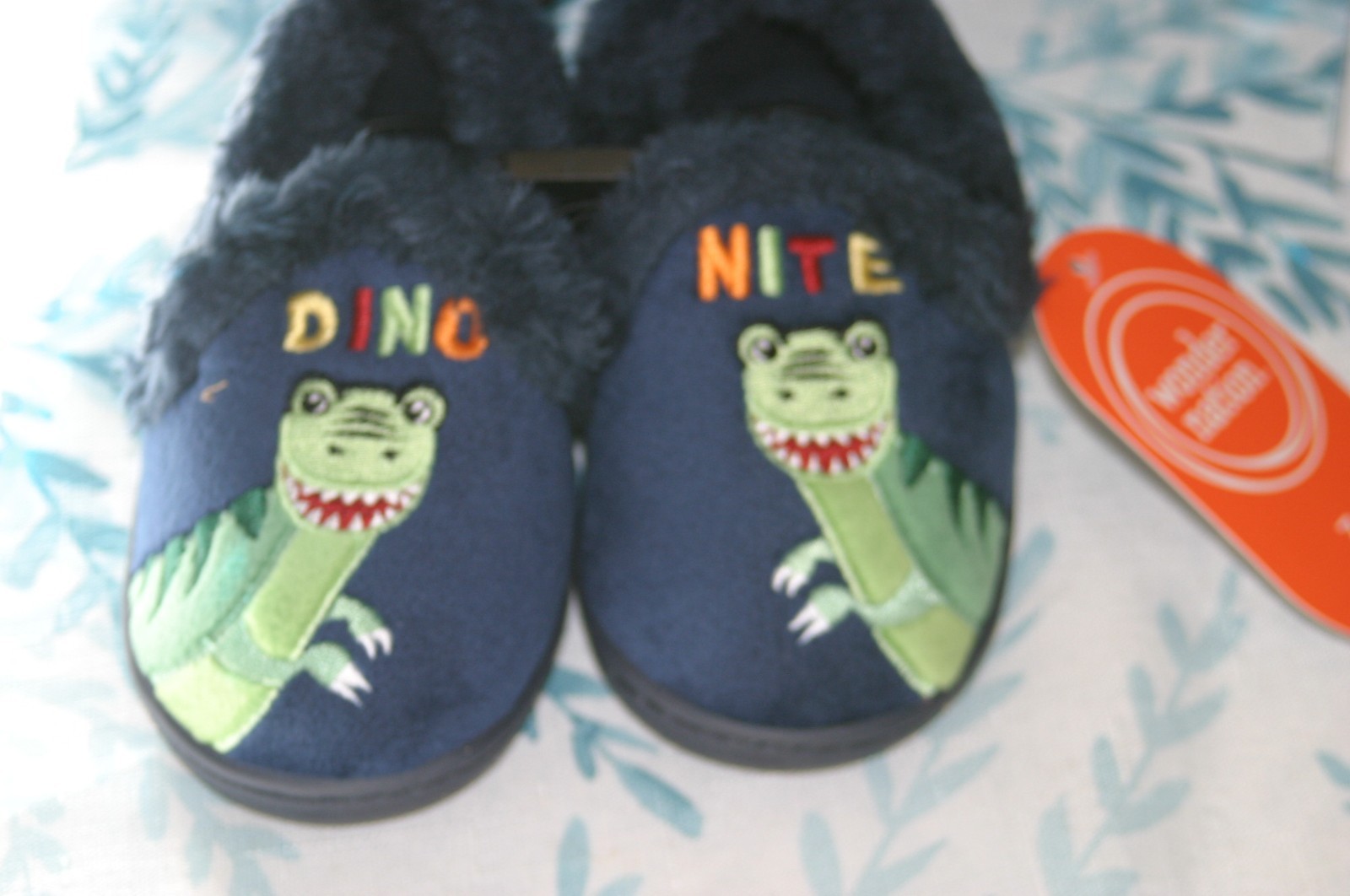 PANTOFOLA D’ORO NUOVE ADORABILI PANTOFOLE SCARPE WONDER NATION "DINO NITE" TAGLIA 7 8