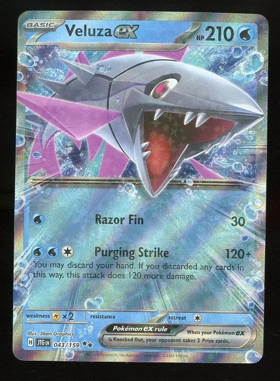 veluza pokemon card 192/182 - Pokmon Extended Artwork Protective Display Case Paradox Rift Type Veluza 2023 Scarlet & Violet: