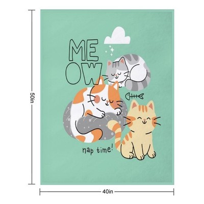 40 x 50 INCHES Illustrations Graphics Front Print Flannel Throw Blanket 6364-18