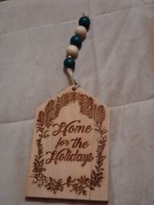 Wooden Christmas Ornaments Hand Painted Wooden Beads Home For The Holidays
