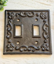Vintage Cast Iron Bronze Double Toggle Switch...