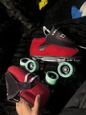 VNLA Men/women Red and Black Quad Roller Skates Stylish Outdoor Indoor Skating