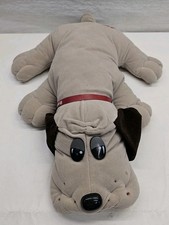 Tonka Super Pound Puppies LARGE 25" LONG PLUSH GRAY W COLLAR vintage 1985
