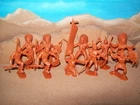 Lot of  ten original vintage Marx Apache playsets 54mm Plains indians
