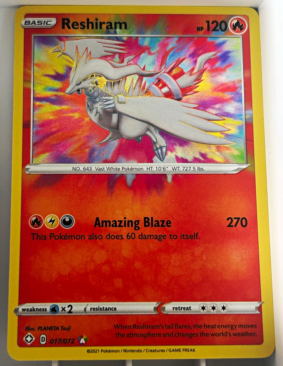 Reshiram 017/072 Shining Fates Amazing Rare Holo English 120 HP 2021