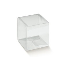 10X Scatola Portaconfetti Automatica Trasparente PET 7x7x7cm BOMBONIERA 1A7Y