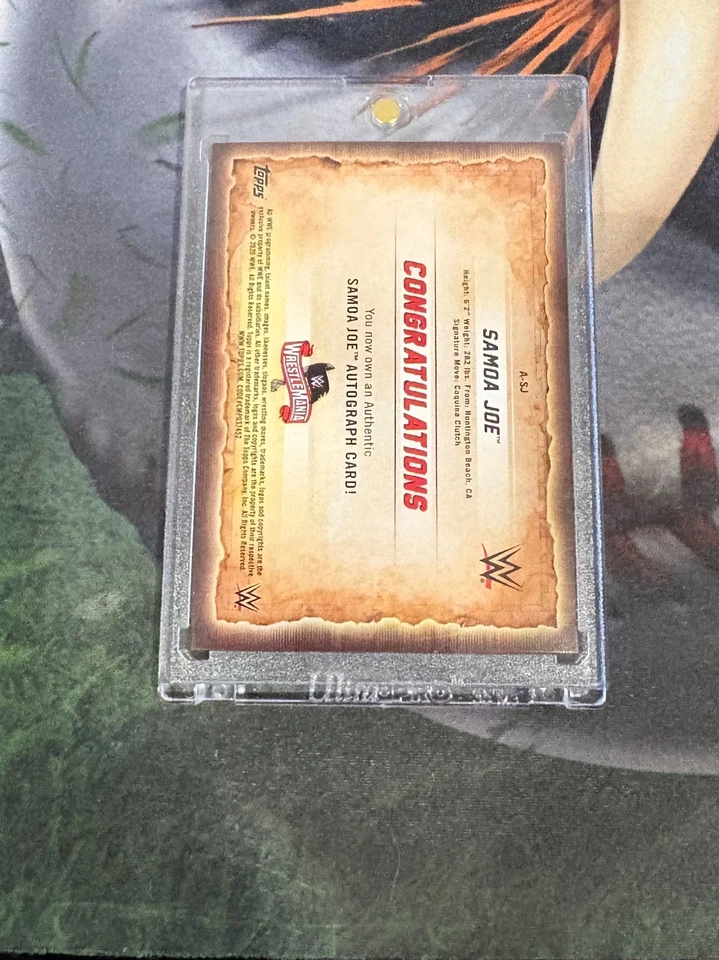 Samoa Joe Autograph #78/99 2020 Topps WWE Wrestlemania A-SJ - Image 2 of 2