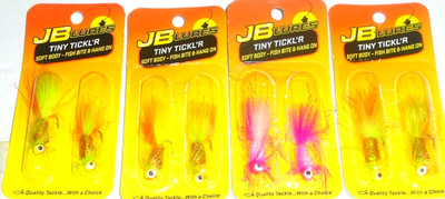JB Lures 1/32 Tiny Tickl'r Panfish Jigs Lot of 4-Packs-2 per pack)