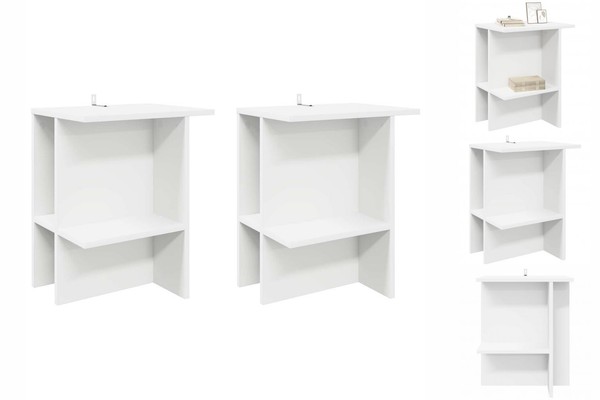 Couchtisch 2Er Set Weiß 40X30X49 Cm Holzwerkstoff-image