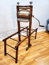 Antique Anchor Brand or American Wringer Co. folding clothes wringer with stand