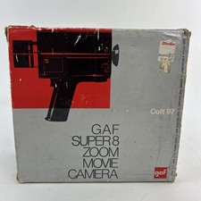 Gaf Super 8 Zoom Movie Camera Colt 97 Made In Japan with Original Box/manual