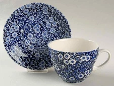 Staffordshire Calico Blue  Breakfast Cup & Saucer 4191875