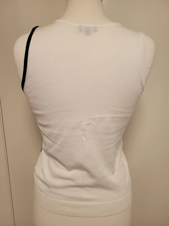 Вязаная майка Chanel с черно-белым логотипом 40 - Изображение 3 из 4