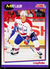 Mike Lalor, 1991-92 Score American, #249, Washington Capitals,