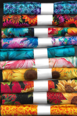10 assorted cotton fabric fat quarters