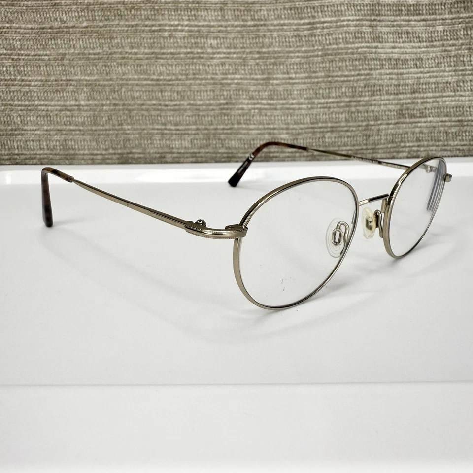 Marco de gafas Flexon Edison 600 710 redondo dorado 47-19-140 marcos Foto 2 de 4