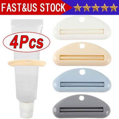 4-Piece Tube Squeezer Dispenser Set - Toothpaste Holder Roller, Bathroom Extract