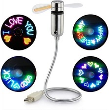 SAYTAY Small USB Fan with Real Time Clock and Temperature Display, Small, RGB