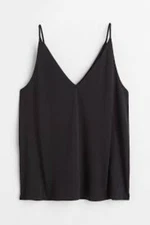 H&M Black Sleeveless V-Neck Camisole Top XS