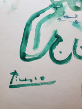 Pablo Picasso very nice drawing/painting hand signed  No print.