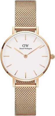 Daniel Wellington Petite Melrose DW00100219 32mm Weiß Rose Gold Mesh Damen