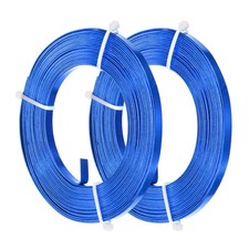 2-Pack 5mm Wide x 16.4ft/5m Bendable Flat Aluminum Wire Blue