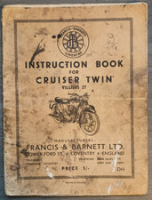 Francis Barnett Original Instruction Book For Cruiser Twin Villiers 2T 250cc
