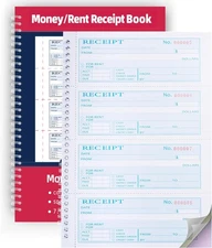 Money Rent Receipt 7.9x11.22 inches, Single Book-3 Part Carbonless 