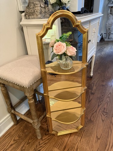 Arched Mirror Gold Gilt Wall Display Shelf Vintage style removable shelves - Picture 4 of 21