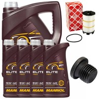 MotoröL Filter Set Mannol 5W40 API 9 Liter + Schraube FüR Audi A6 VW Touareg 4.2