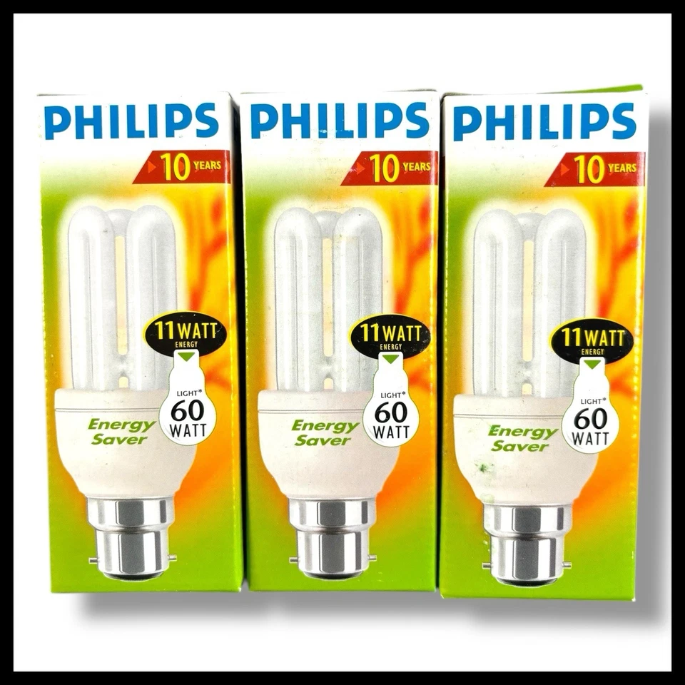 Boxed Light Bulbs x 4 - Energy Saver 60W - Bayonet Cap